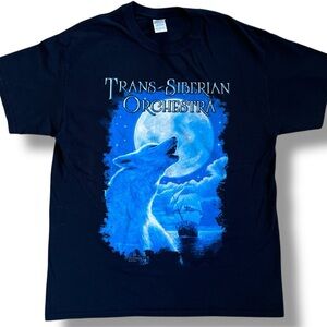 Concert T-Shirt Size Large Trans-Siberian Orchestra Wolf 2015 Tour Black S/S‎